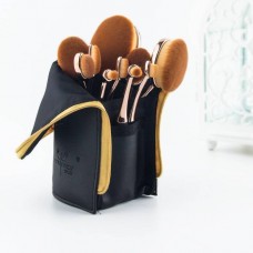 Набор кистей-щеточек для макияжа профессиональный ANMOR Professional makeup brush set Oval черный 10шт
