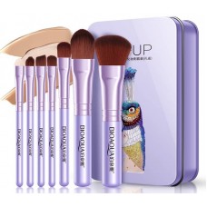 Набор кистей в металлической коробке BIOAQUA makeup brush set violet 7шт BQY8238